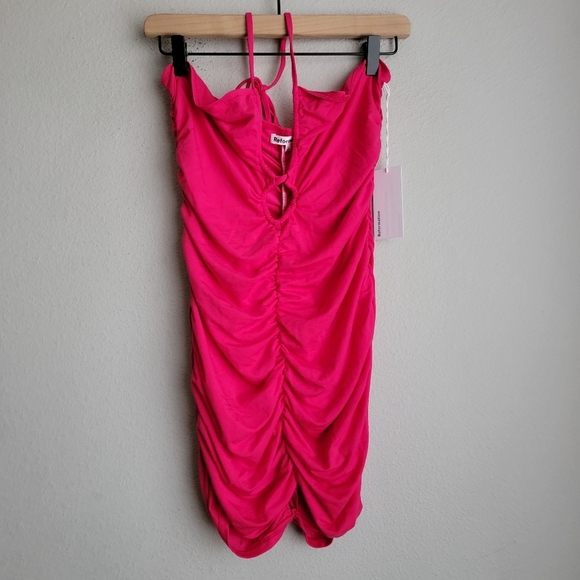 Reformation Dixon Knit Dress in Corvette size L NWT - Picture 4 of 9